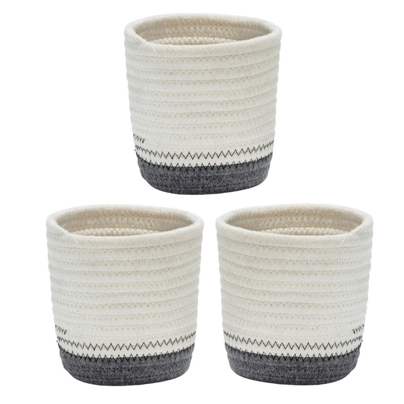 Ensemble de paniers en tissu 3 pièces, 5 po x 5,25 po x 5,25 po