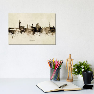 Florence Italy Skyline by Michael Tompsett - Wrapped Canvas Painting