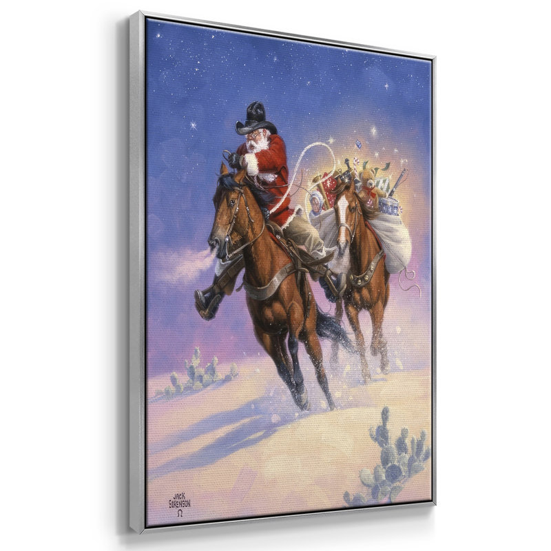 Santa's Big Ride, H 25 po x l 17 po x P 1,5 po, Encadrement argenté