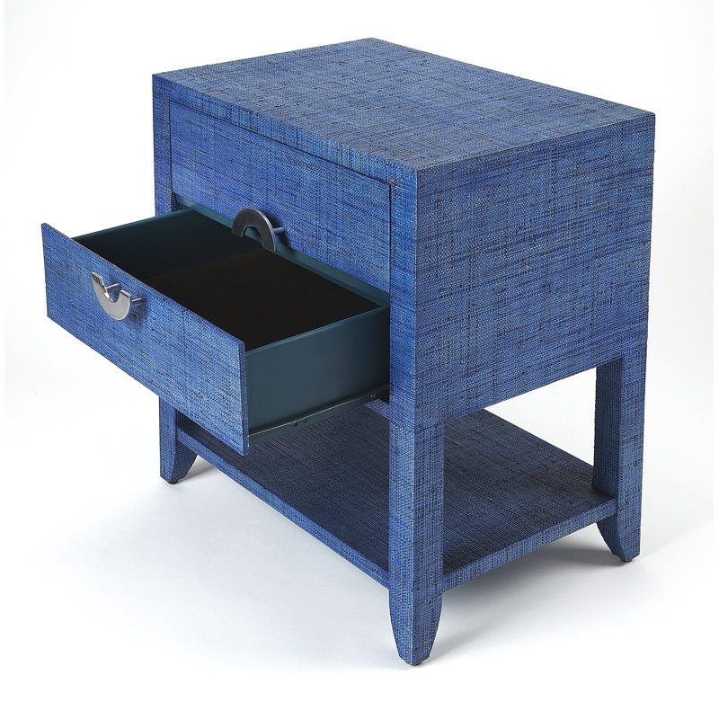 Table de bout avec rangement Kainaat, Bleu