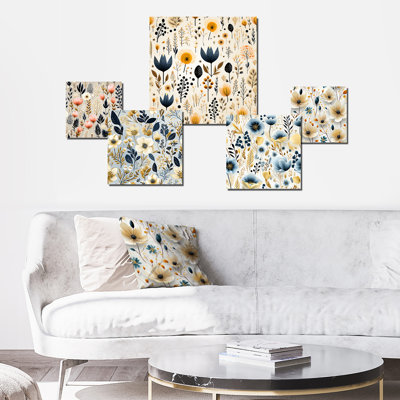 Tennille - ensemble d'art mural floral de 5