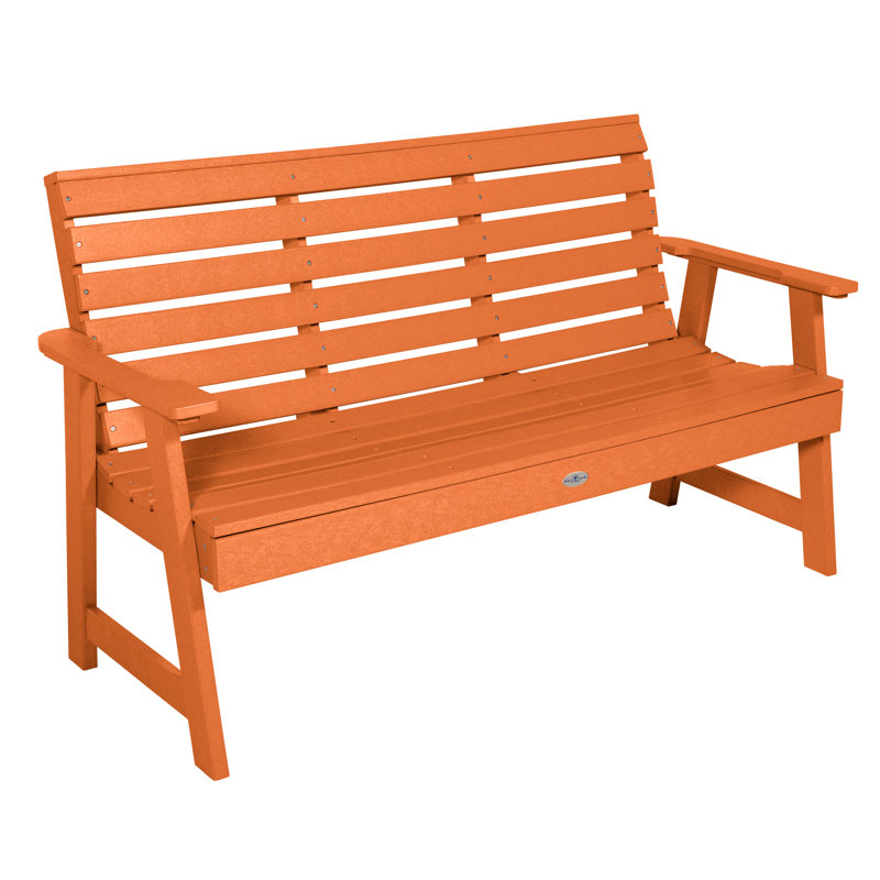 Banc de patio en PEHD Middimar résistant aux intempéries, Orange