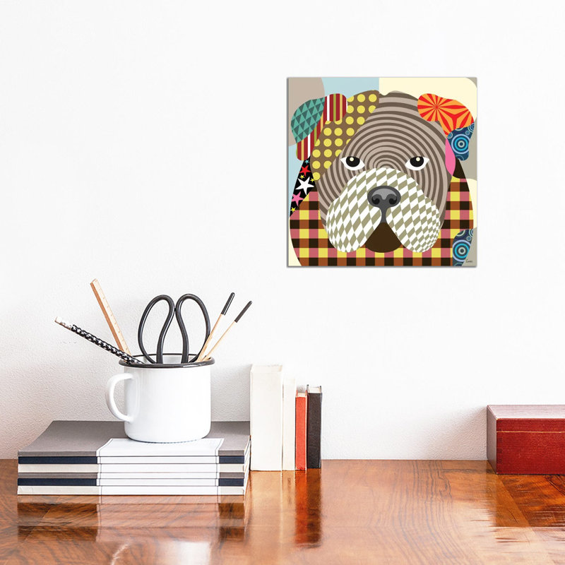 English Bulldog by Lanre Studio - Wrapped Canvas Gallery-Wrapped Canvas Giclée, 30.48 cm H x 30.48 cm W