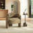 22" Brown Marble Pedestal End Table