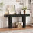 63" Console Sofa Table with Charging Station, Narrow Entryway Table-1473965308