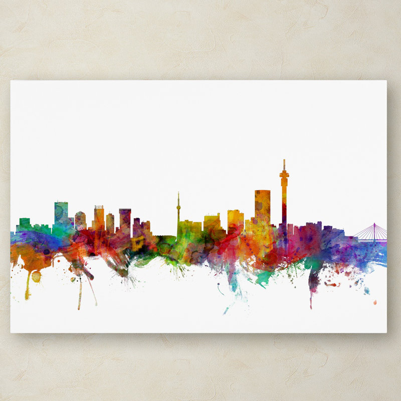 « johannesburg south africa horizon », impression sur toile tendue, H 12 po x l 19 po x P 2 po