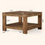 Table basse carrée en bois massif, table basse centrale 31,5 po