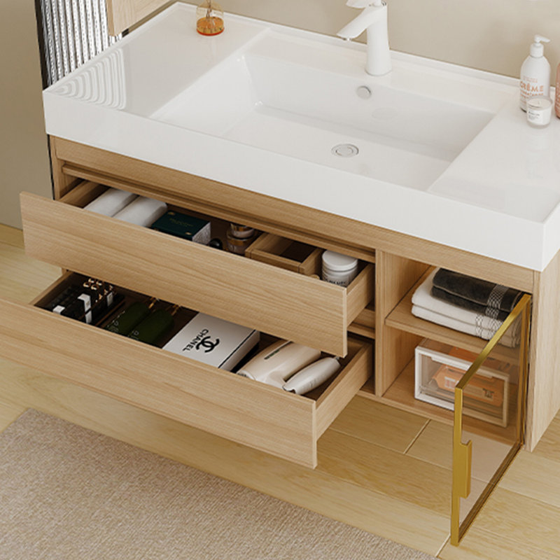 Log style simple bathroom cabinet