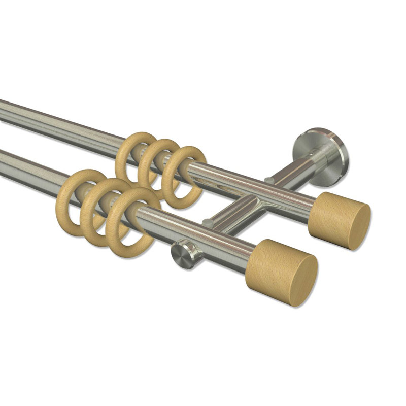 Bourdeau Curtain Pole Set, 5cm H x 420cm W x 15cm D