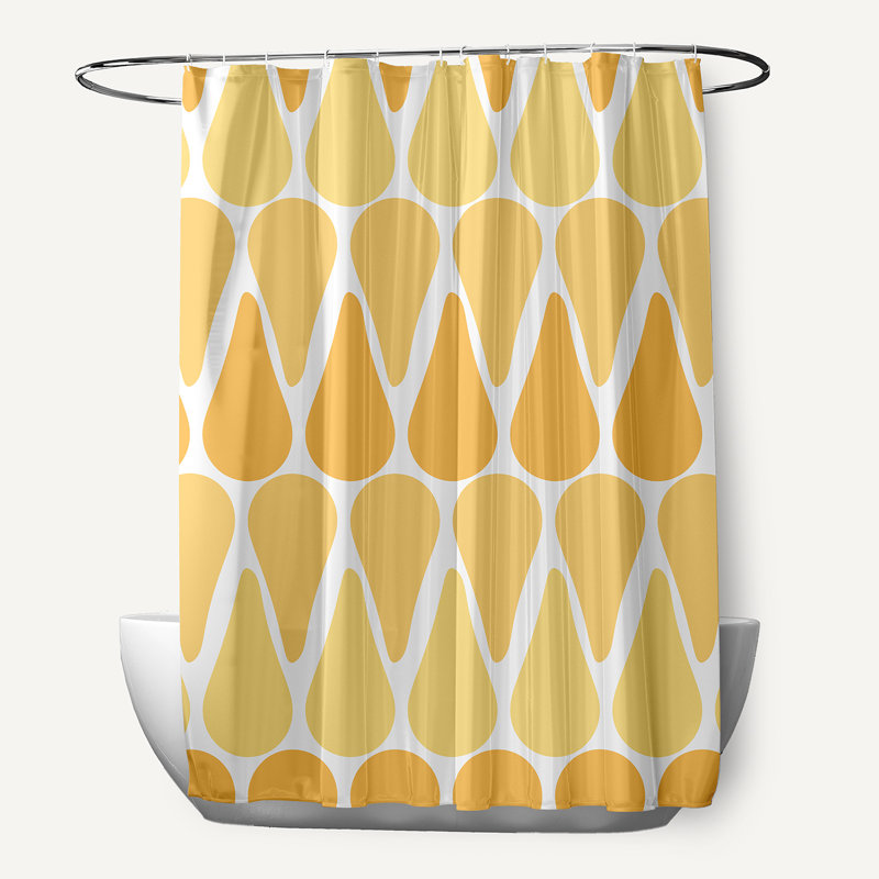 Rideau de douche simple synthétique Synthia, Jaune
