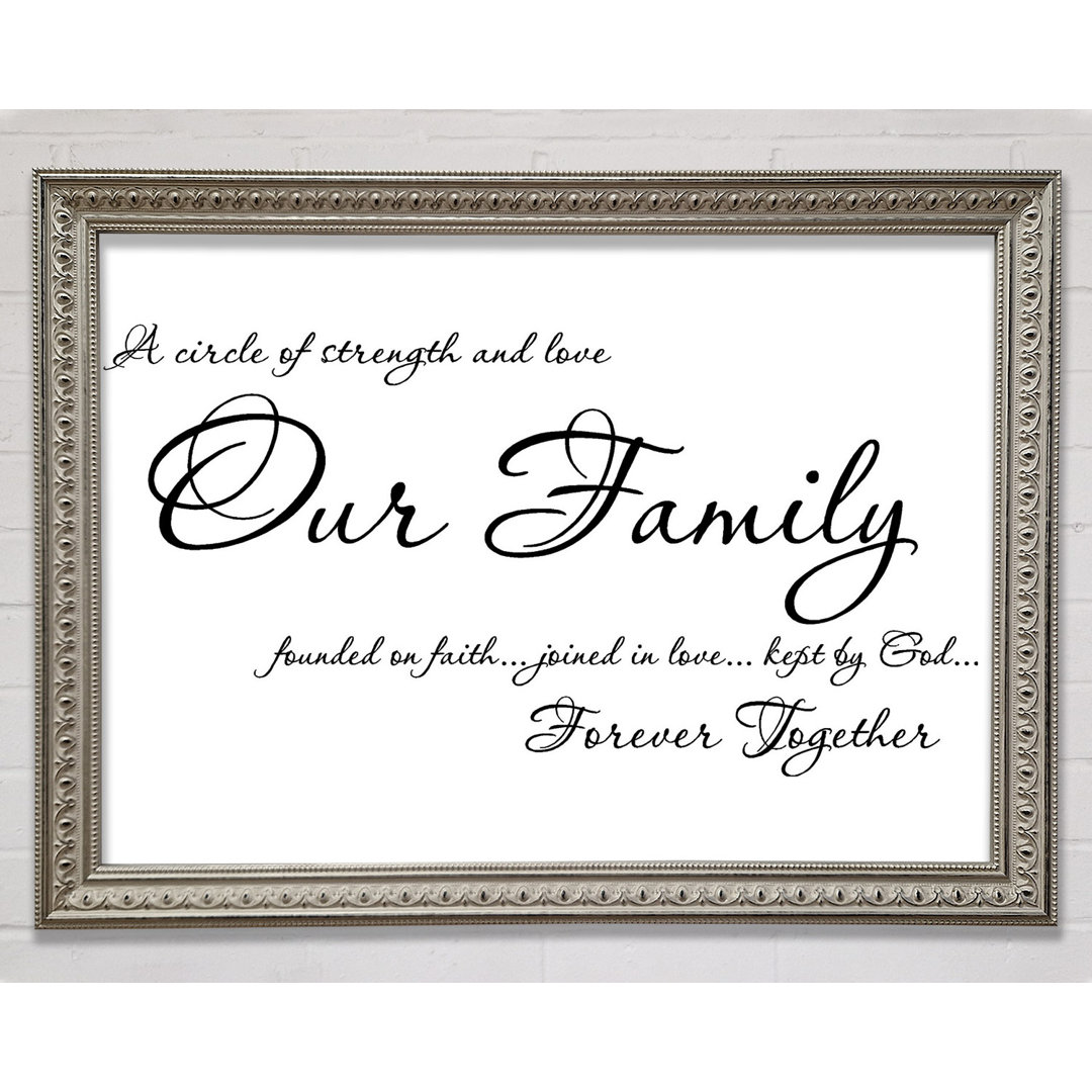 Tekonsha Family Quote Our Family Together Forever Lime Green Gerahmter Druck Wandkunst