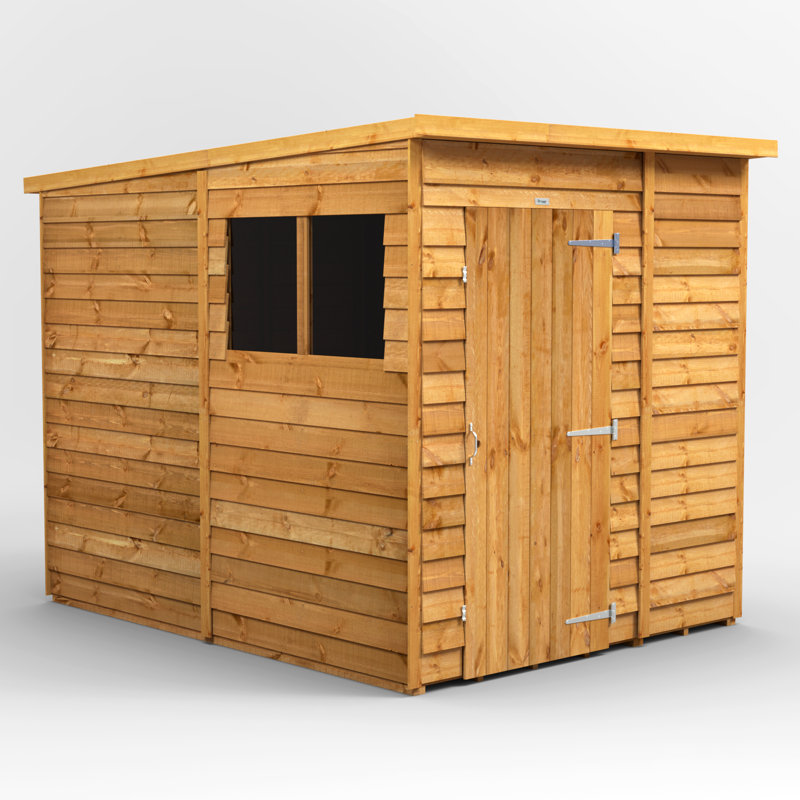 Powersheds 6 x 8ft Timber Overlap Pent Garden Shed