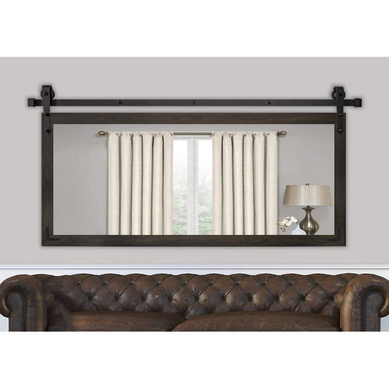 Neace Wood Wall Mirror, 37" H x 66" W, Black Walnut