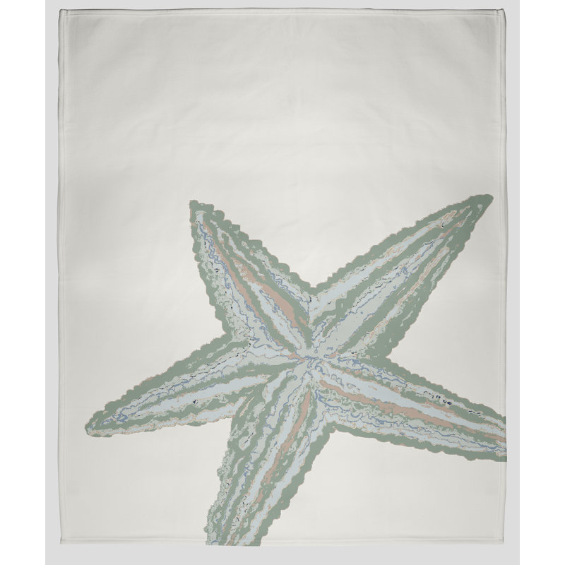 Beach Vacation Fleece Throw Blanket, Sage, 50" W x 60" L, 1.85