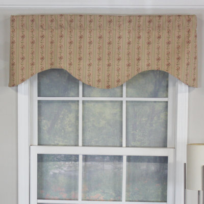 Cantonnière festonnée en coton floral 50 po