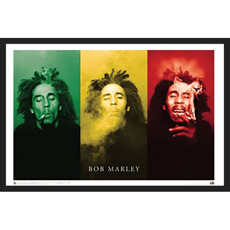 Bob Marley Smoke Treo, impression sur affiche encadrée