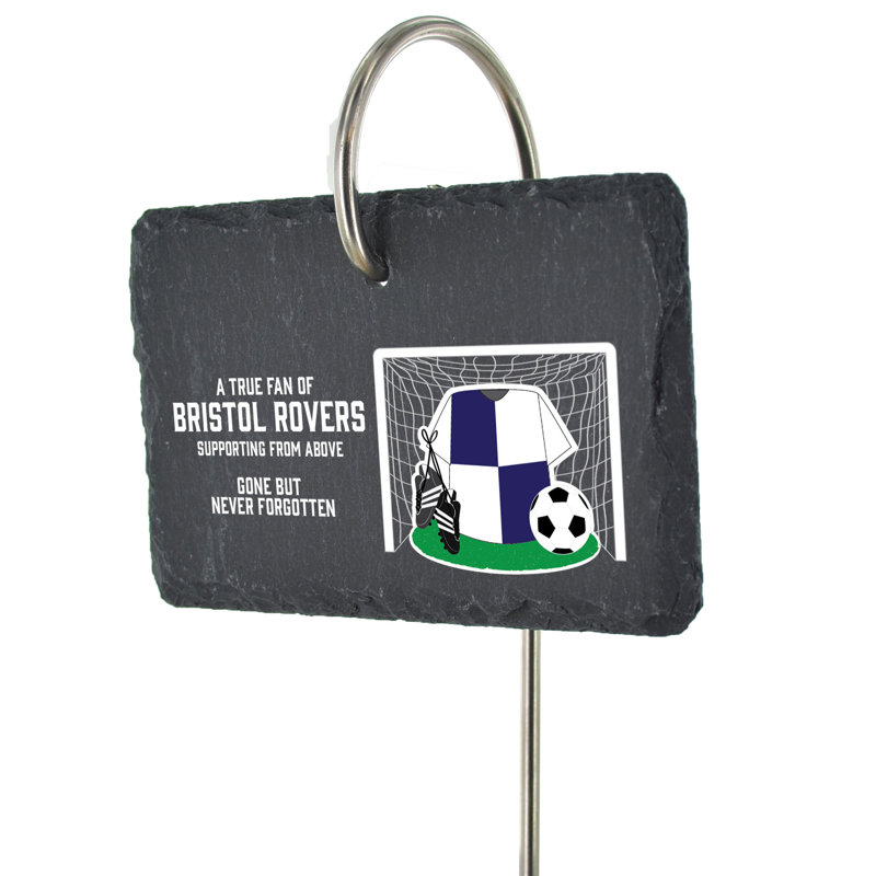 Blouncie Bristol Rovers Fan Football Slate Grave Marker Memorial Plaque