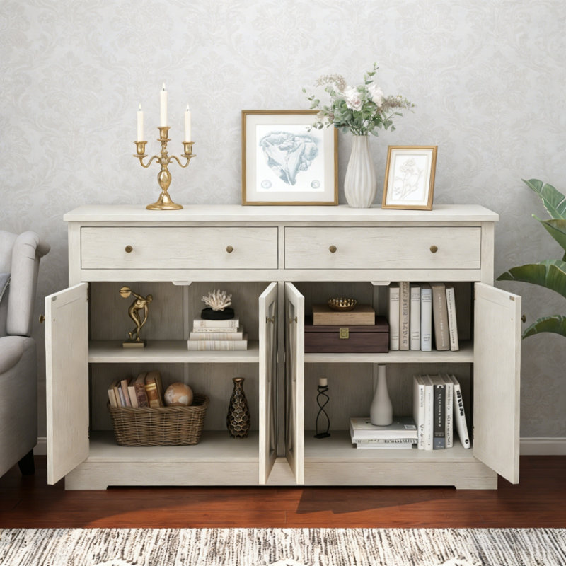 Armoire de rangement avec deux tiroirs, Taupe