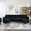 Canapé modulaire convertible en L 110,6 po avec repose-pieds mobile pour salon, appartement, bureau