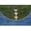 Tapis unique en laine noué à la main 6 pi 4 po x 9 pi 3 po nouvel âge en bleu marine et bleus