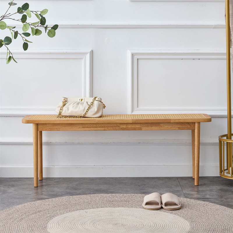 Banc en bois massif Argita, Naturel