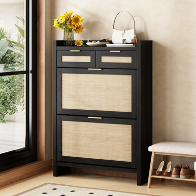 Ciauna 16 Pair Shoe Storage Cabinet with 2 Storage Drawer