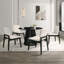 Ensemble de chaises de salle à manger modernes, siège rembourré blanc Boucle, structure et pieds en bois d'hévéa noir, assemblage minimal requis, chaises de salle à manger élégantes pour la salle à manger ou la cuisine, blanc, ensemble de 2
