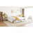 Queen Size Upholstered Platform Bed With USB And 2 Drawers, White-1673878574