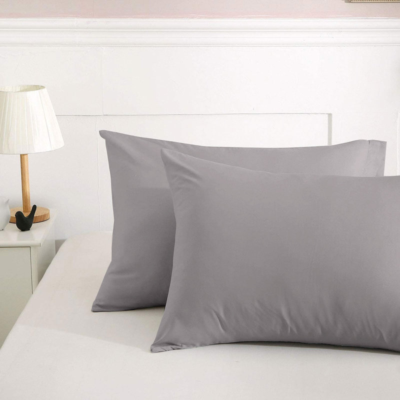 Kotto 100% Polyester Square Oxford Pillowcases, Grey