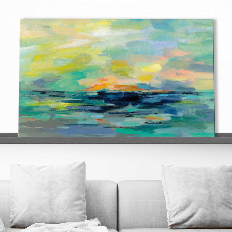 Pacific Beach - reproduction d'art, Toile tendue, H 18 po x l 30 po x P 1 po