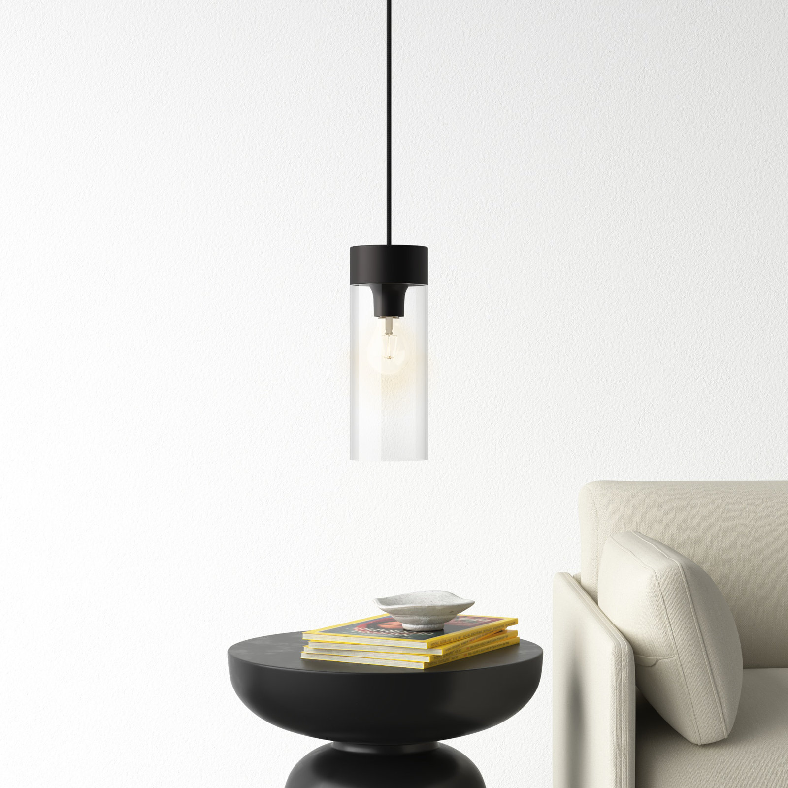 Monterey Single Light Glass Dimmable Pendant