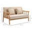 Canapé moderne 48,5 po, 2 places avec coussin décoratif et pieds en bois pour les petits espaces de chambre à coucher et de salon, revêtement robuste de 48 po