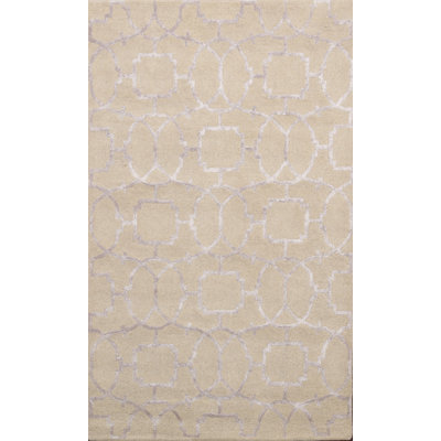 Tapis beige en laine / soie touffeté à la main Arnetta