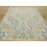 Hand Tufted Wool Floral Area Rug in Green
