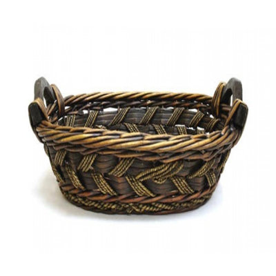 6"H Oval Mahogany Willow Basket