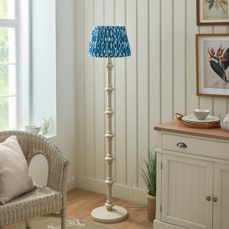 Carnaby 158cm Traditional Floor Lamp, Blue/White, White