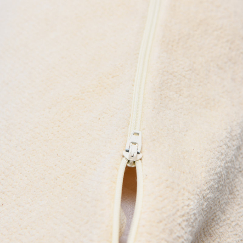 Cream Cotton Chenille Lumbar Pillow with Tassels