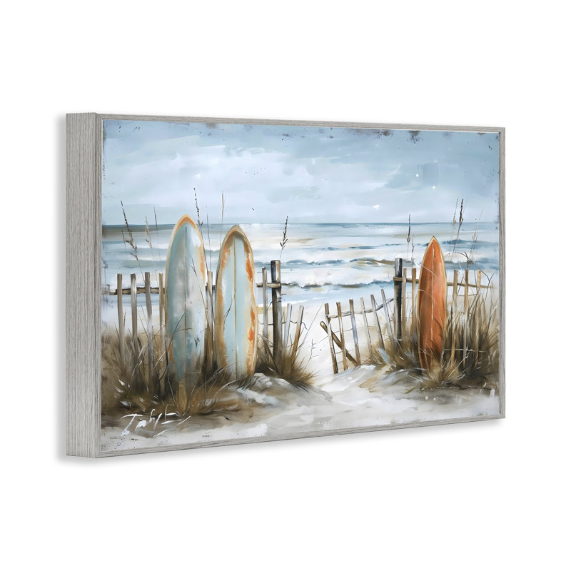 «Coastal Surf Summer View», estampe numérique, design par LSR Creative Studio, Estampe numérique Farmhouse, H 16 po x l 24 po