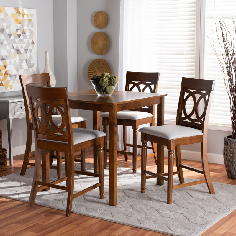 Jurrian 5 - Piece Counter Height Solid Oak Dining Set