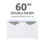 Plateau de meuble-lavabo double 60 po en pierre reconstituée avec trous de robinet d'évier