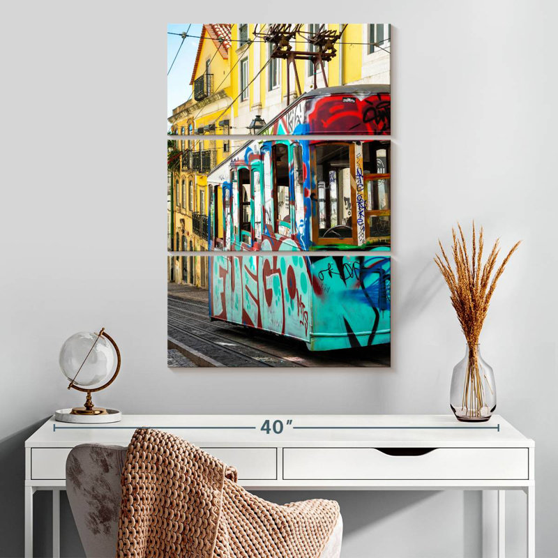 Graffiti Tramway Lisbon, 32" H x 20" W