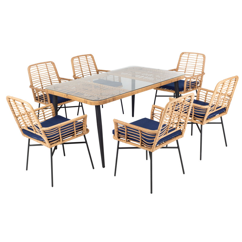 Ensemble repas 7 pièces, Marine