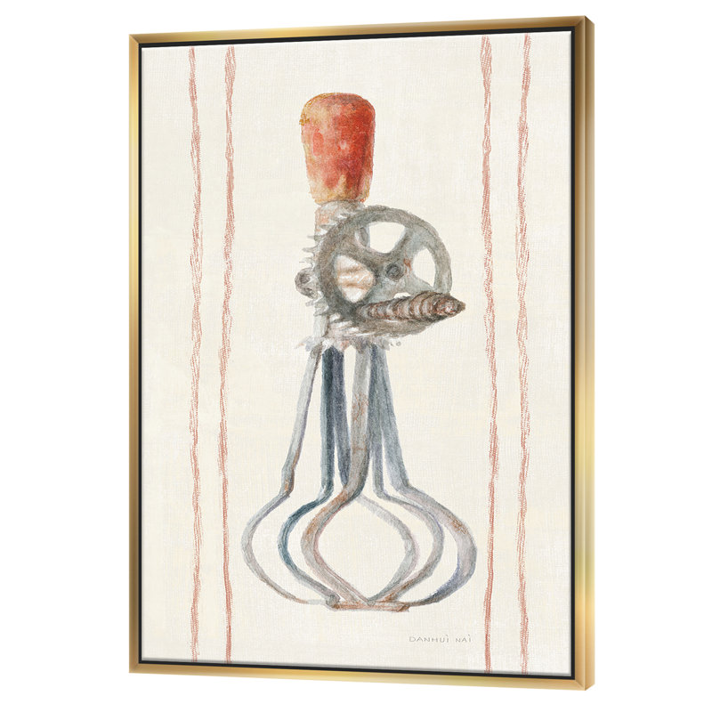 «Farm Kitchen II», reproduction d'art, Toile avec cadre flottant or, H 46 po x l 36 po x 1,5 po