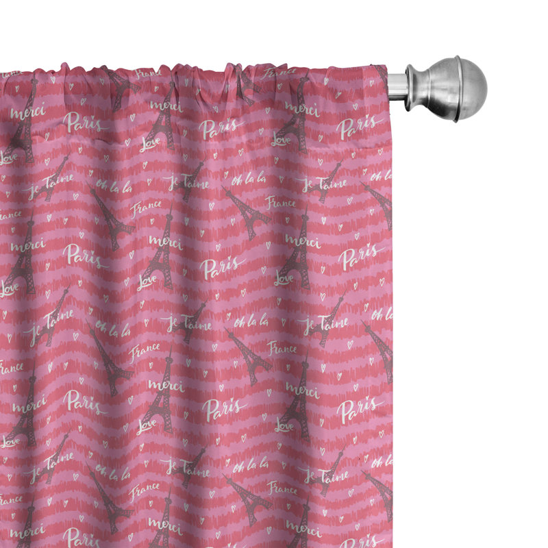 Eiffel Semi-Sheer Rod Pocket Curtain Panels, 28" x 63"