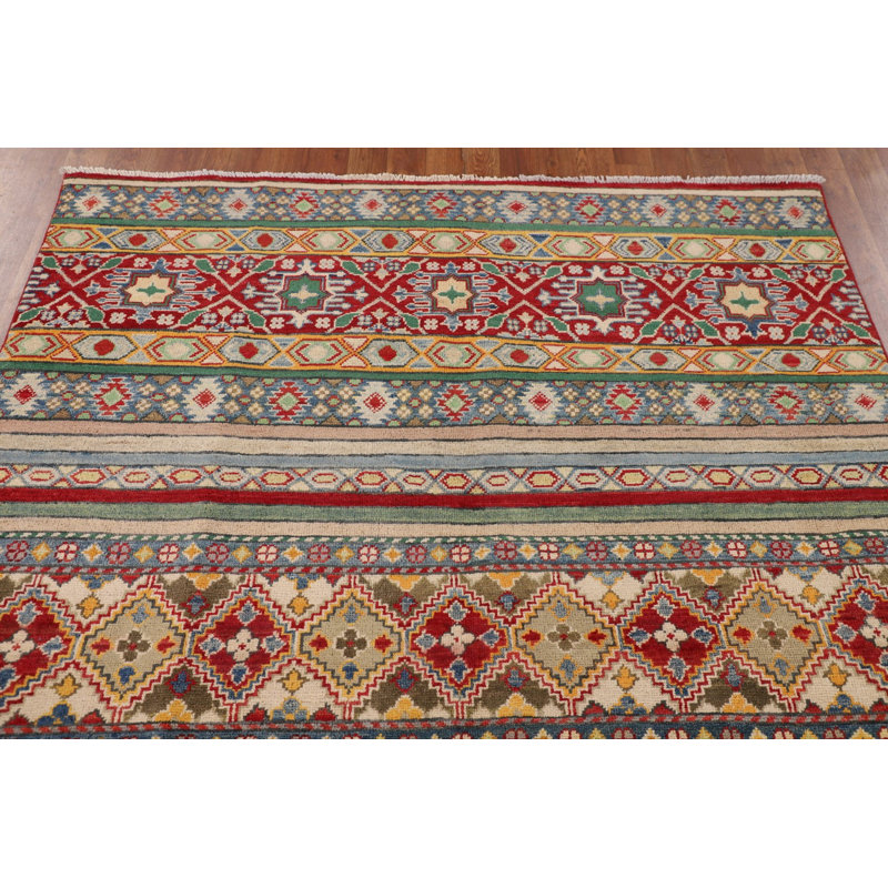 Handmade Wool Kazak Oriental Rug 5x7