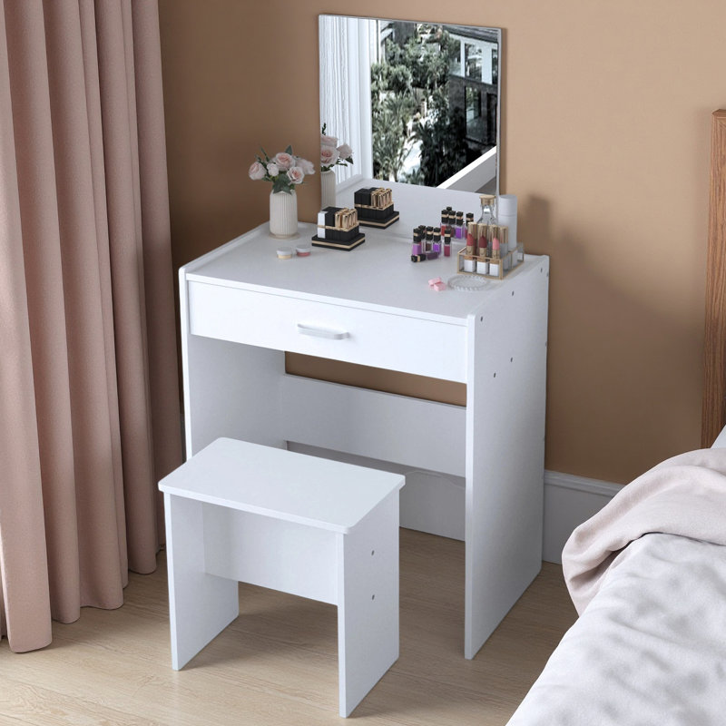 Ensemble de coiffeuse avec miroir et tabouret