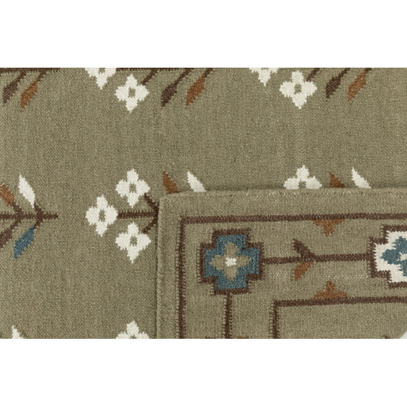 Tapis d'intérieur en laine Heidi, Vert, 7 pi 9 po x 9 pi 9 po