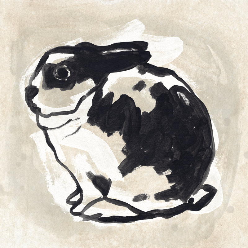 Antique Rabbit IV by June Erica Vess - Wrapped Canvas Painting, 76cm H x 76cm W x 3.8cm D