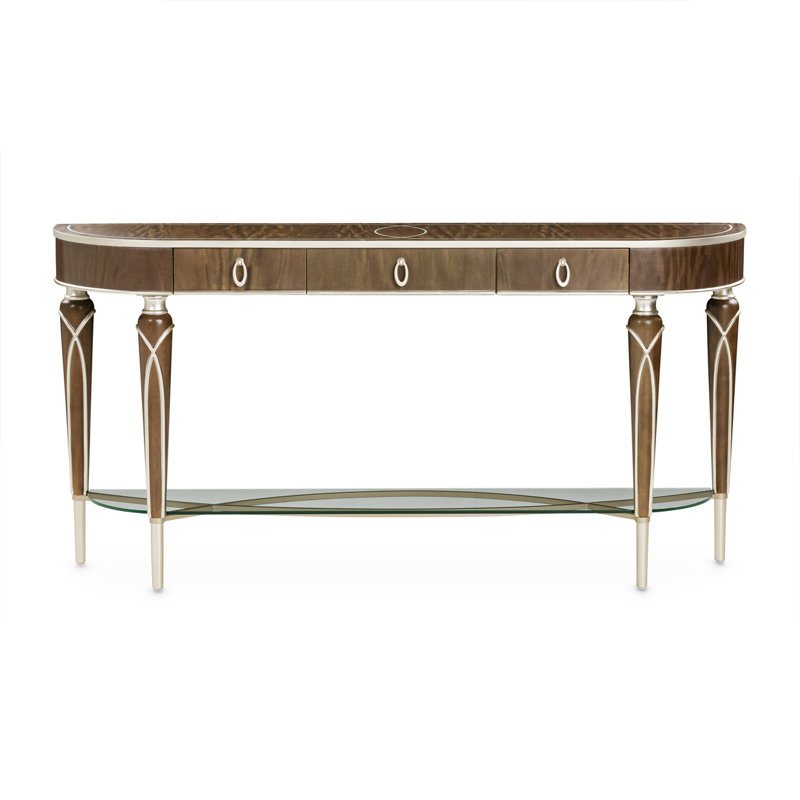 Villa Cherie Console Table, Hazelnut/Chardonnay