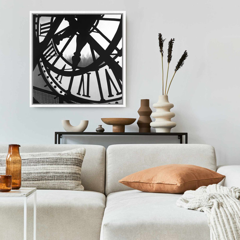 Toile horloge géante | Art mural du musée d'Orsay | Cadre blanc